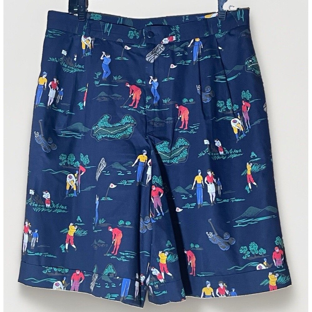 Charter Club Golf Shorts Women 16 Navy High Rise Preppy Novelty Golfcore VTG 80s